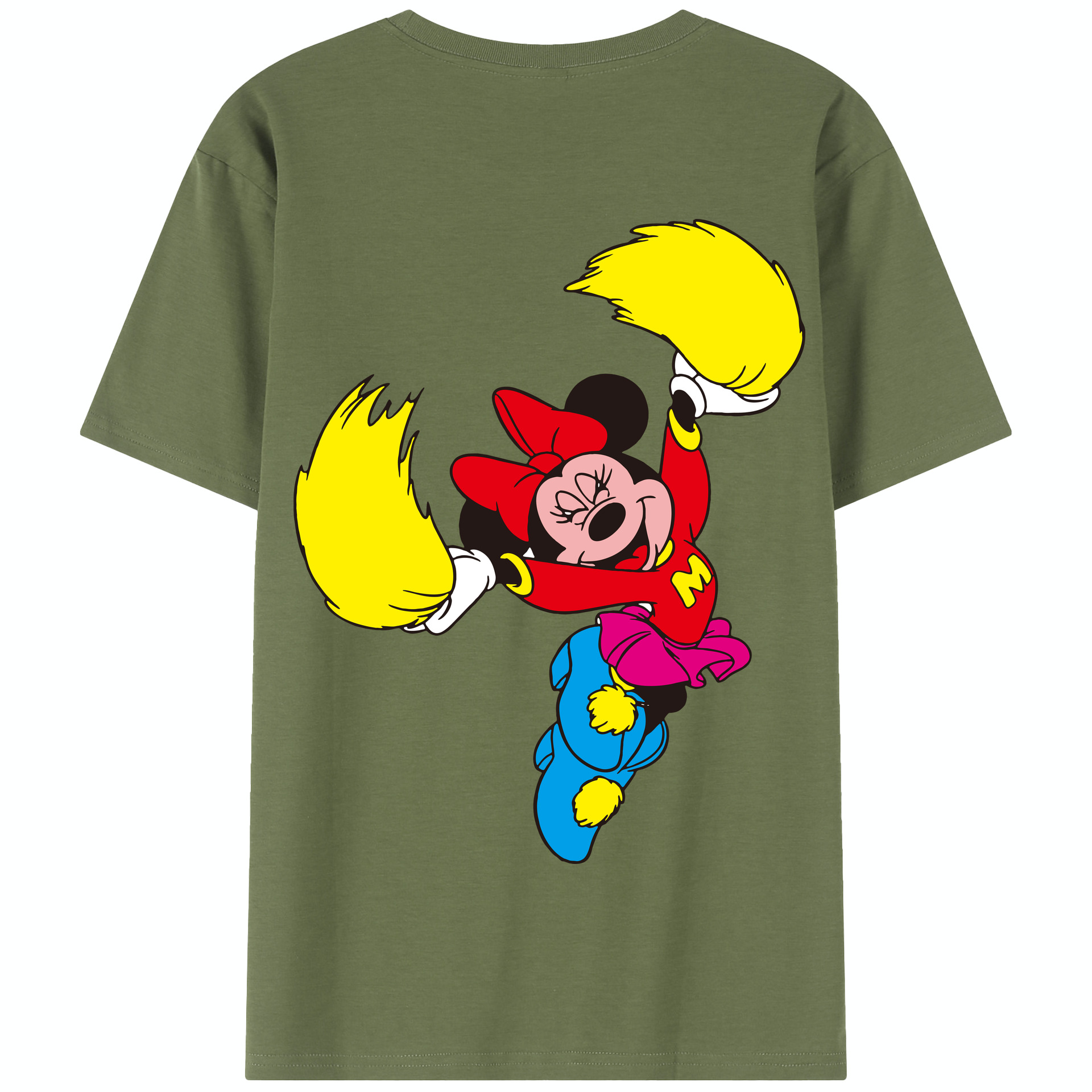 （画像用） ミッキーマウス Mickey Mouse 綿100％半袖Tシャツ（背面プリント）